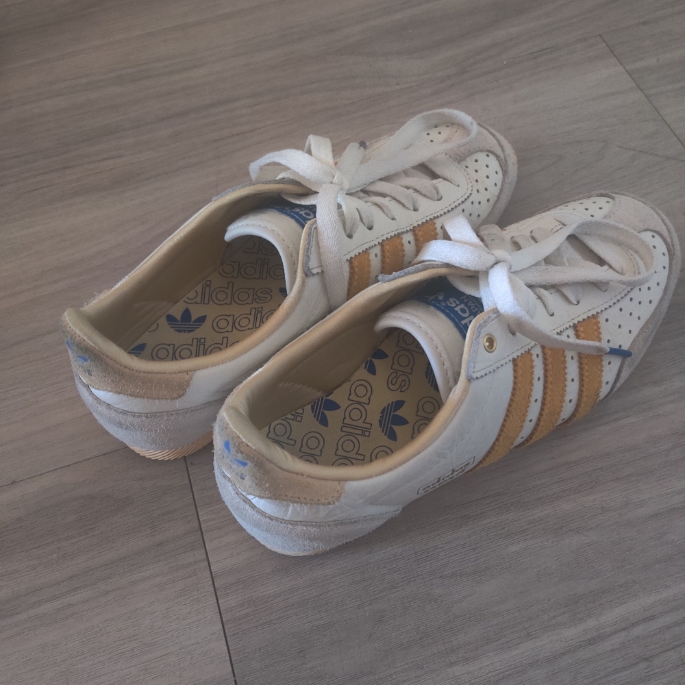 Adidas Japan series-  White and Tan Sneakers Classic Low-Top Design